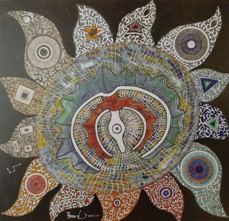 금계포란형풍수도 / Golden Hen Embracing Eggs — A Feng Shui Diagram