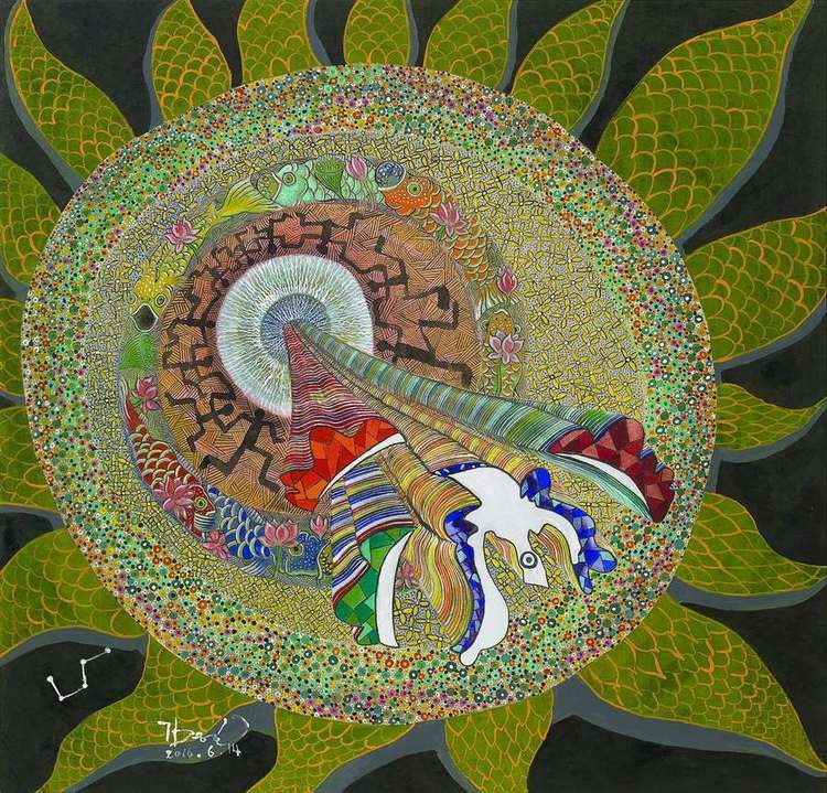 비조귀림형 풍수도 / Flying Birds Return to the Forest Type — A Feng Shui Diagram