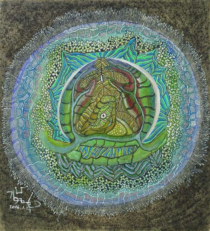 맹호하산형 풍수도 / Furious Tiger Coming Down from the Mountain Type — A Feng Shui Diagram