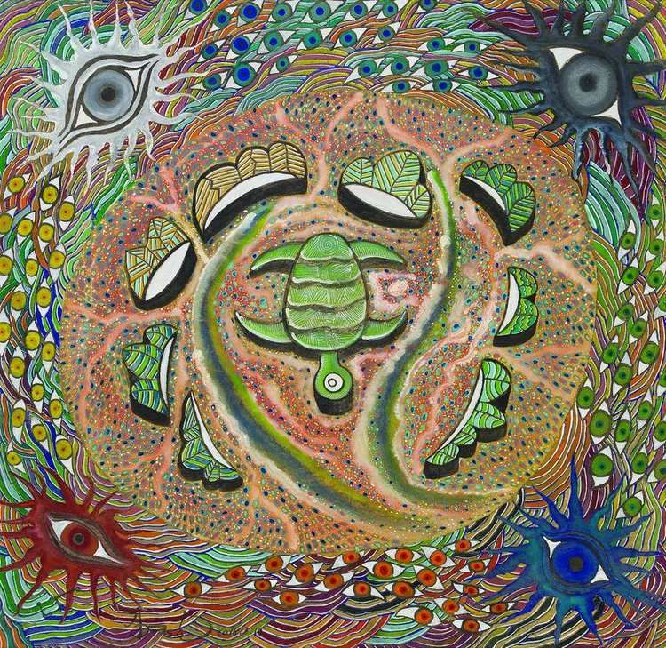 금구입수형 풍수도 / Gold Turtle Entering the Water Type — A Feng Shui Diagram