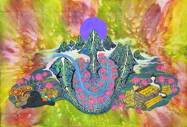연와부수형 풍수도 / Lotus Floating on Water Type — A Feng Shui Diagram