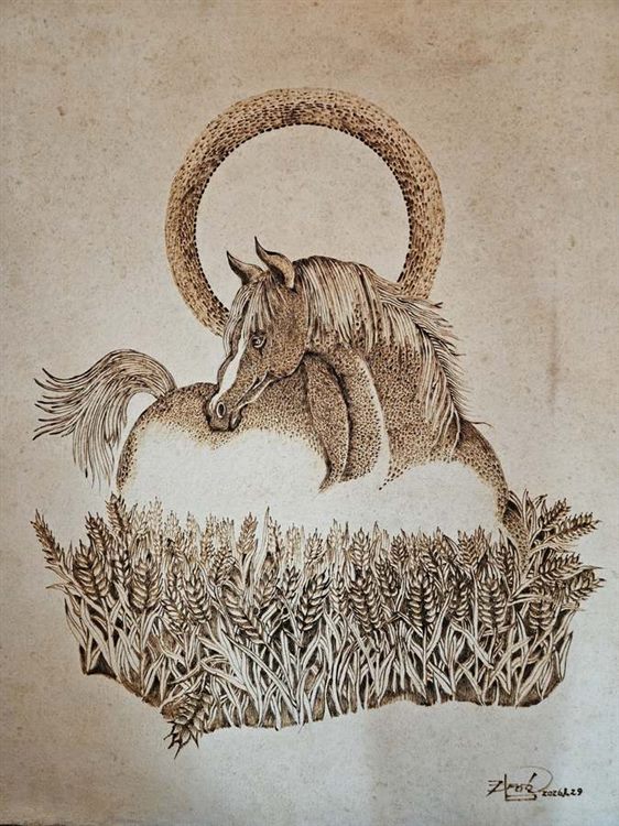 말과 밀밭 / Horse and Wheat Field